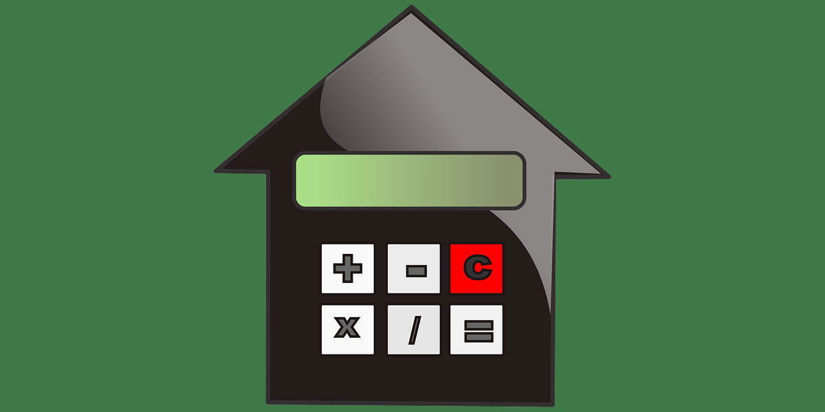 Calculator in the shape of a home