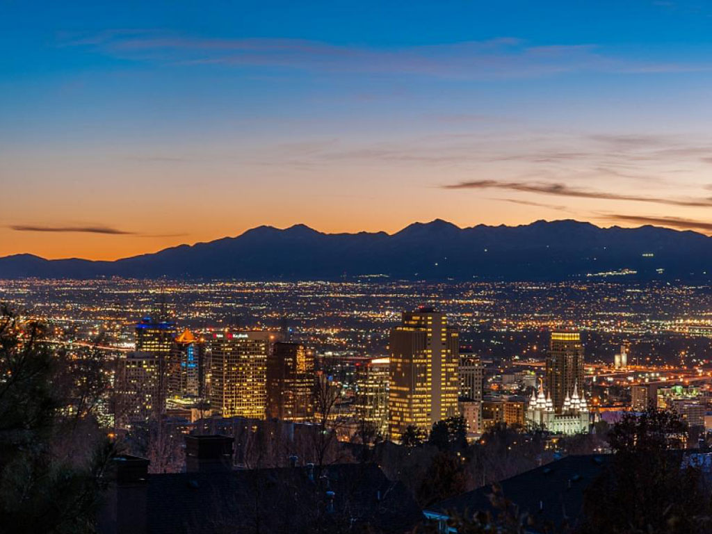 Views of downtown Salt Lake City from Meridien Condos